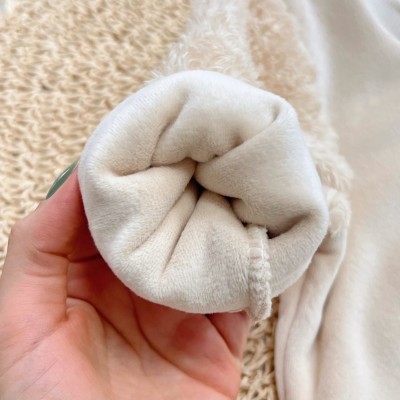 Conj. Casaco Ursinha de Pelinho e Calça Legging Confetes - Creme